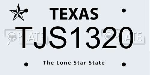 TJS1320 Texas License Plate
