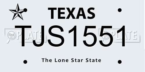 TJS1551 Texas License Plate