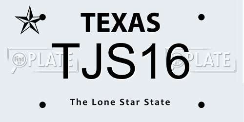 TJS16 Texas License Plate