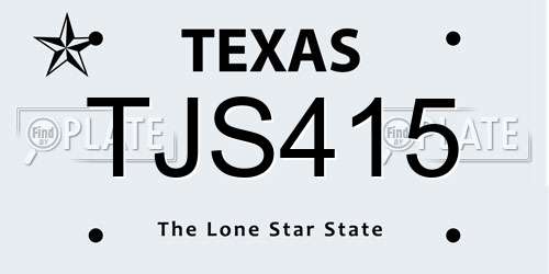TJS415 Texas License Plate