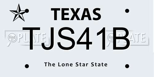 TJS41B Texas License Plate