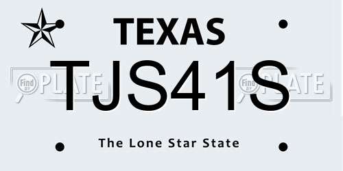 TJS41S Texas License Plate