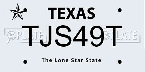 TJS49T Texas License Plate