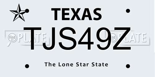 TJS49Z Texas License Plate