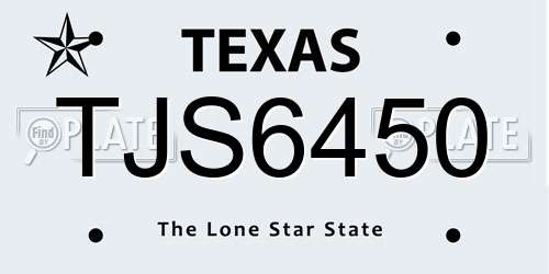 TJS6450 Texas License Plate