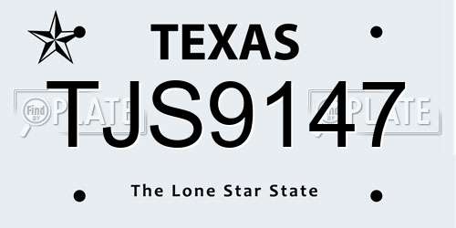 TJS9147 Texas License Plate