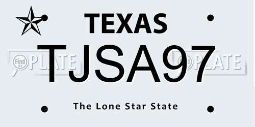 TJSA97 Texas License Plate