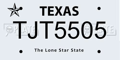 TJT5505 Texas License Plate