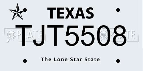 TJT5508 Texas License Plate
