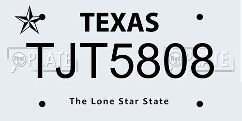 TJT5808 Texas License Plate