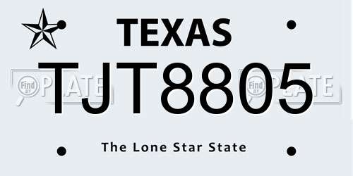 TJT8805 Texas License Plate