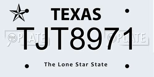 TJT8971 Texas License Plate