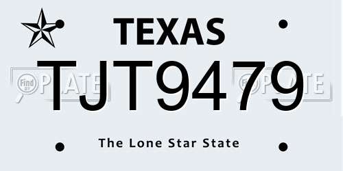 TJT9479 Texas License Plate