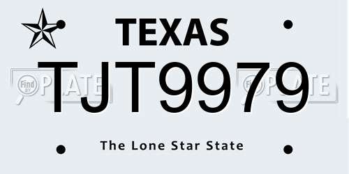 TJT9979 Texas License Plate