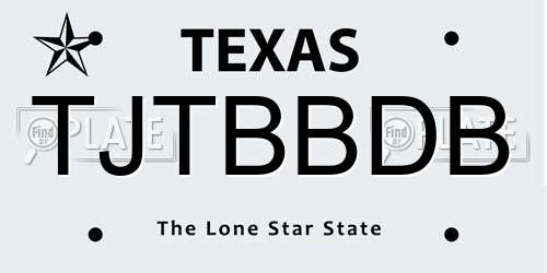 TJTBBDB Texas License Plate