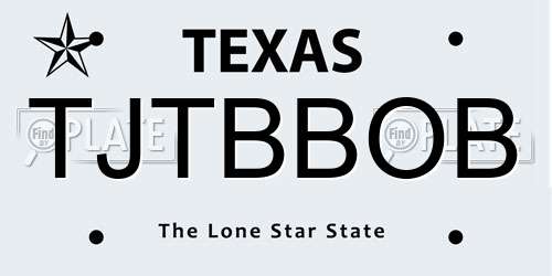 TJTBBOB Texas License Plate