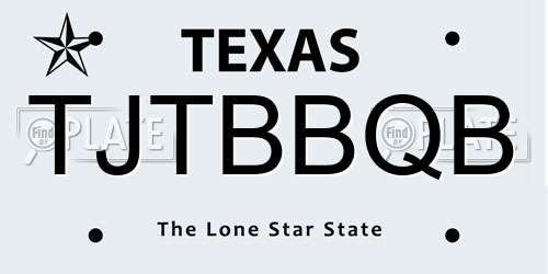 TJTBBQB Texas License Plate
