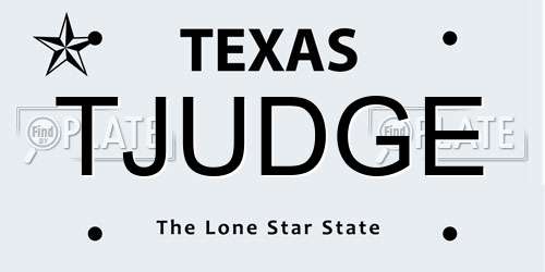 TJUDGE Texas License Plate