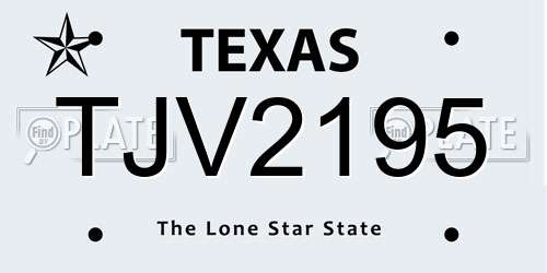 TJV2195 Texas License Plate