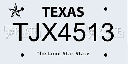 TJX4513 Texas License Plate