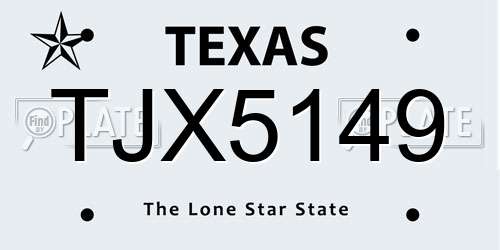 TJX5149 Texas License Plate