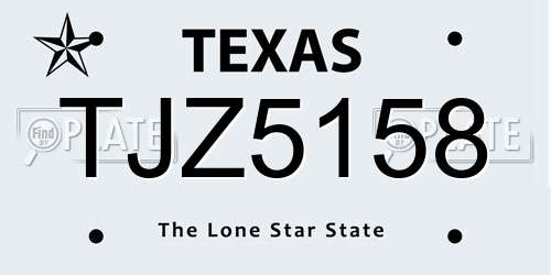 TJZ5158 Texas License Plate