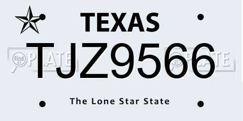 TJZ9566 Texas License Plate