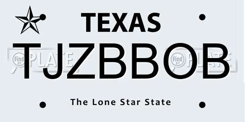 TJZBBOB Texas License Plate