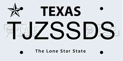 TJZSSDS Texas License Plate
