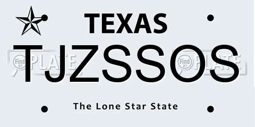 TJZSSOS Texas License Plate
