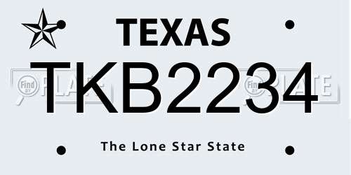 TKB2234 Texas License Plate