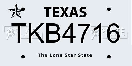 TKB4716 Texas License Plate