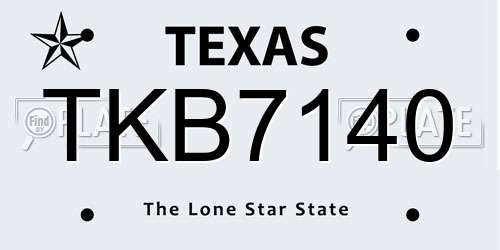 TKB7140 Texas License Plate