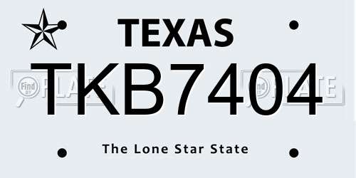 TKB7404 Texas License Plate