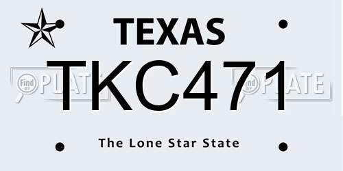 TKC471 Texas License Plate