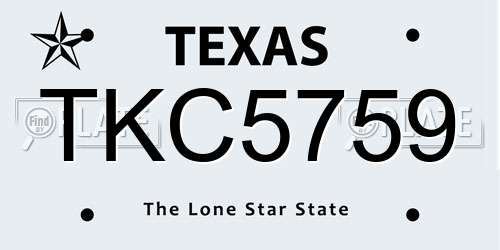 TKC5759 Texas License Plate