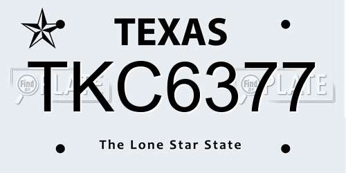 TKC6377 Texas License Plate