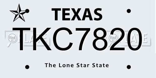 TKC7820 Texas License Plate