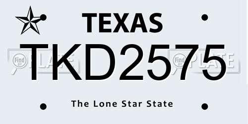 TKD2575 Texas License Plate