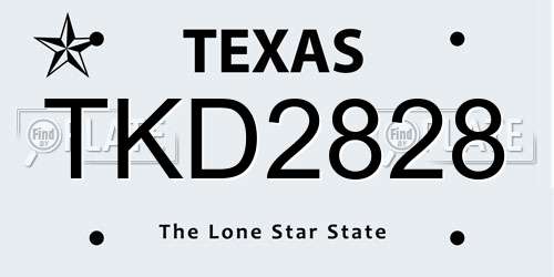 TKD2828 Texas License Plate