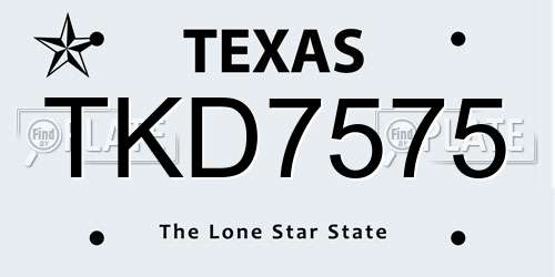 TKD7575 Texas License Plate