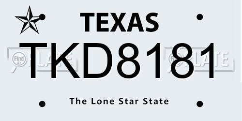 TKD8181 Texas License Plate
