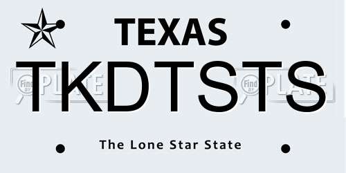 TKDTSTS Texas License Plate