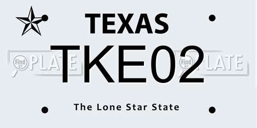 TKE02 Texas License Plate