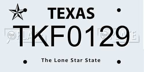 TKF0129 Texas License Plate