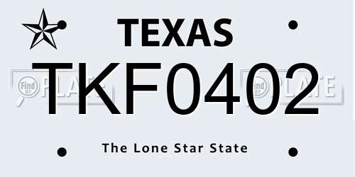 TKF0402 Texas License Plate