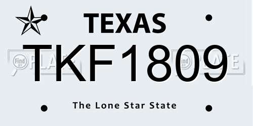 TKF1809 Texas License Plate