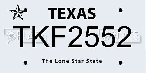 TKF2552 Texas License Plate