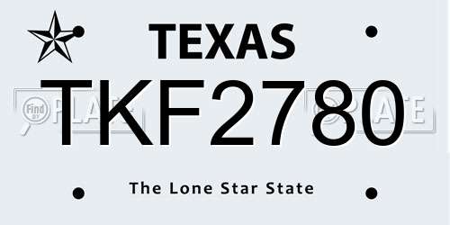 TKF2780 Texas License Plate