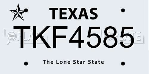TKF4585 Texas License Plate